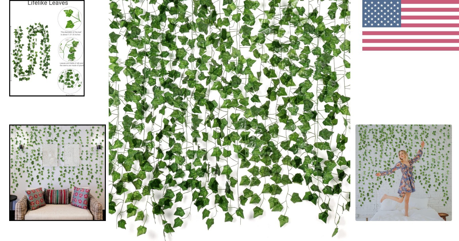 Lifelike Ivy Leaves 12 Pack – 84 Feet of Elegant Greenery for Any Occasion