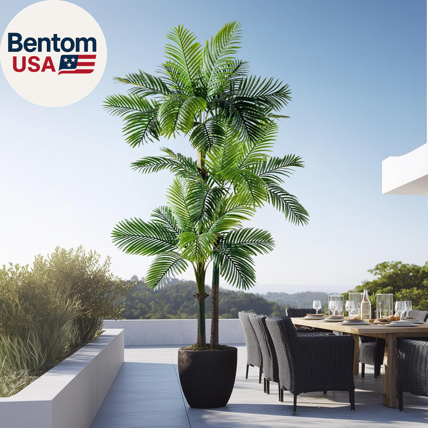 9.1FT Artificial Phoenix Palm Tree Artificial Plants Indoor Outdoor Large Faux C
