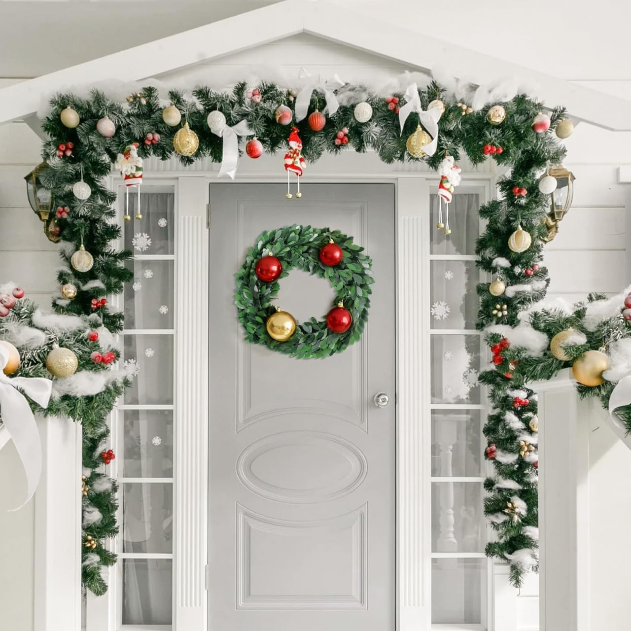 Fake Ivy Vine Boxwood Garland Green Leaves Ribbon Wire Greenery Artificial Mine