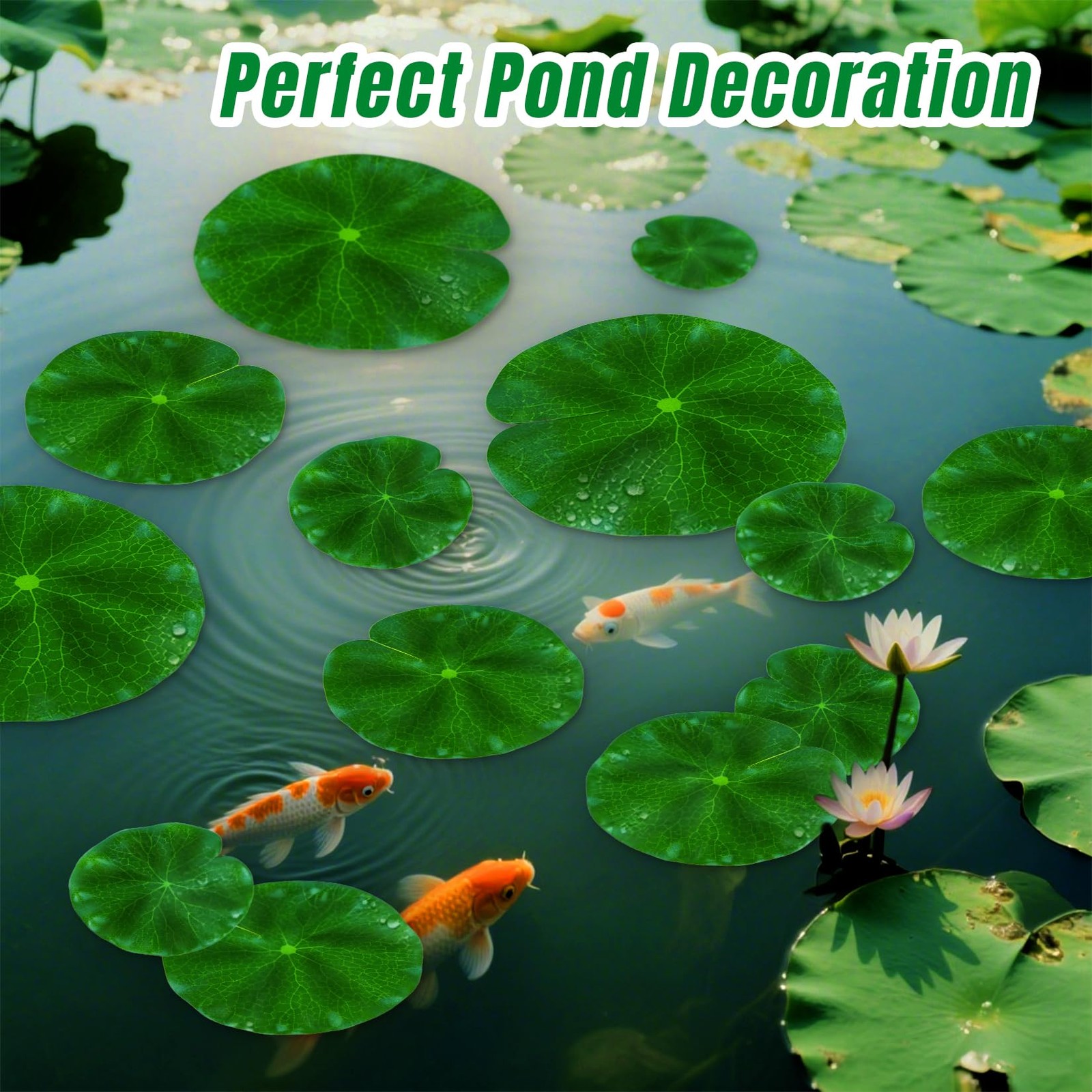 18 Pcs Artificial Floating Foam Lily Pads Lotus Leaves Realistic Water Lily Pads