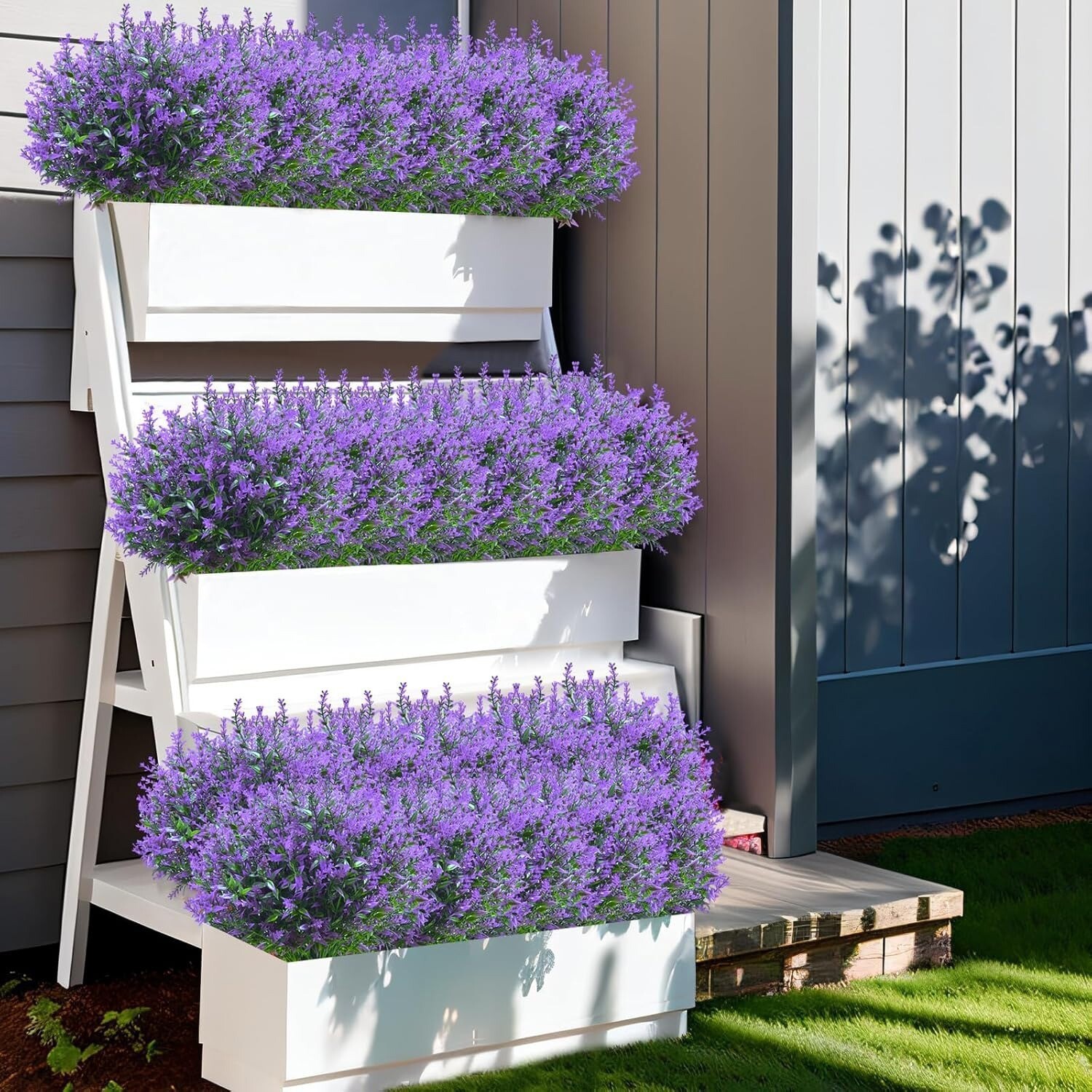 8-40 Bundles Artificial Flowers Fake Plants Outdoor UV Resistant Plastic Flowers
