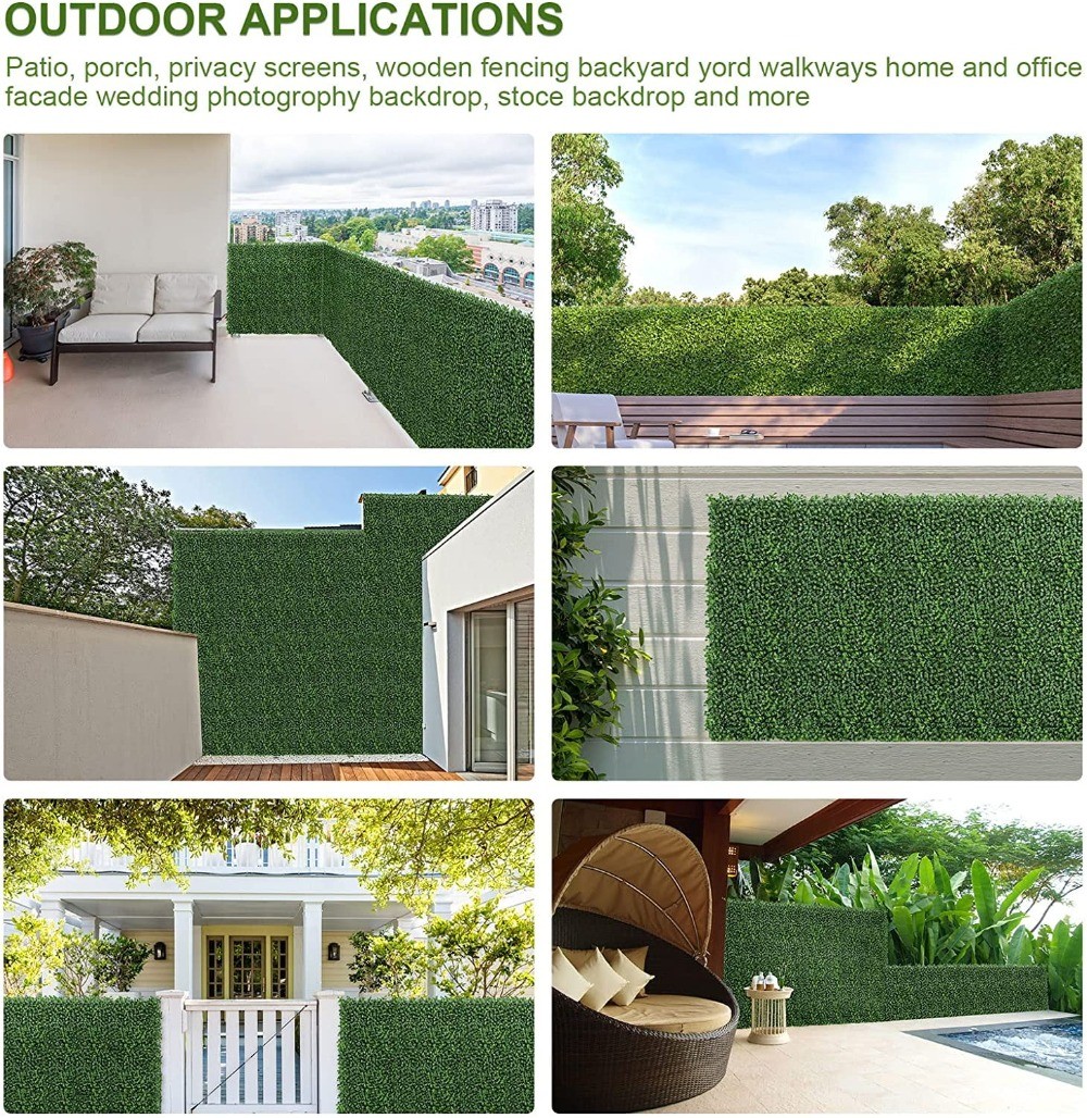 4-Layer Grass Wall Panels, 10″x 10″(10pcs) Artificial Green Wall Panel Backdrop