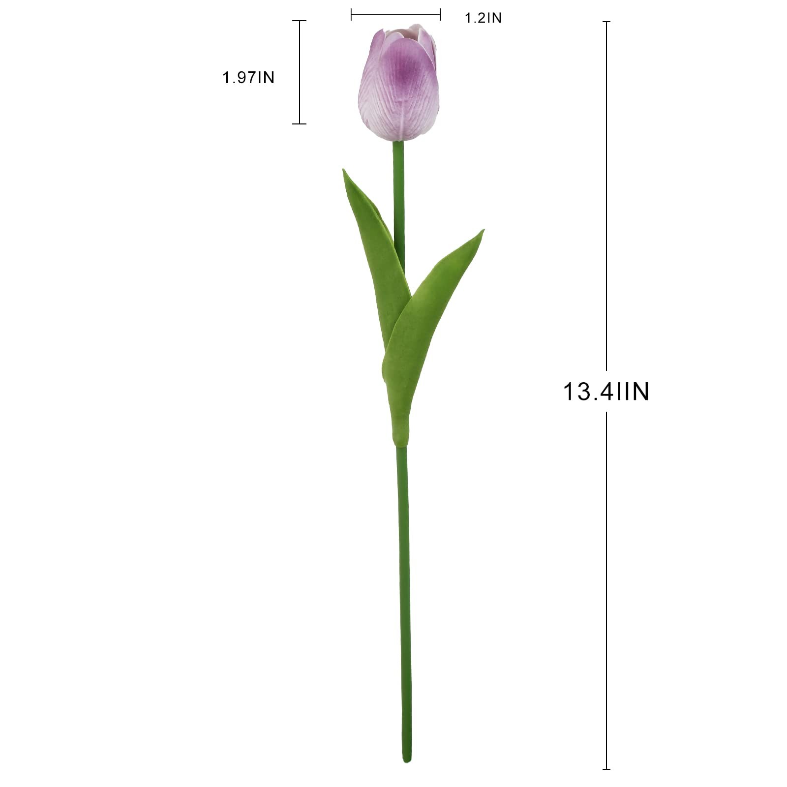 Real Touch Purple Tulips 24PCS Artificial Flowers for Decoraion Fake Tulips L…