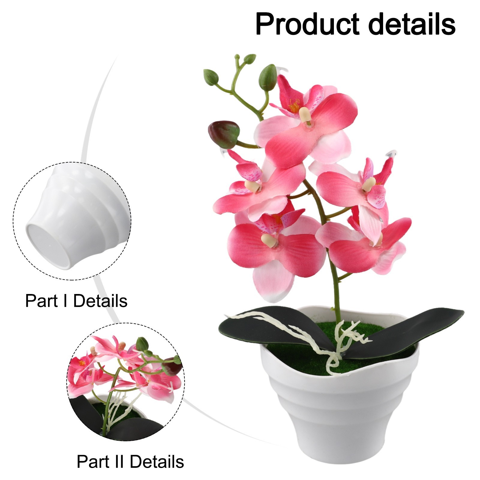 Artificial Butterfly Orchid Flower Plants In Pot Fake Home Wedding Party Decor