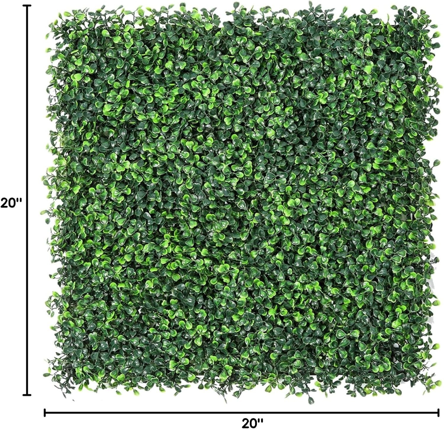 Artificial Boxwood Hedge Panels 20×20 Inches for Outdoor and Indoor Privacy