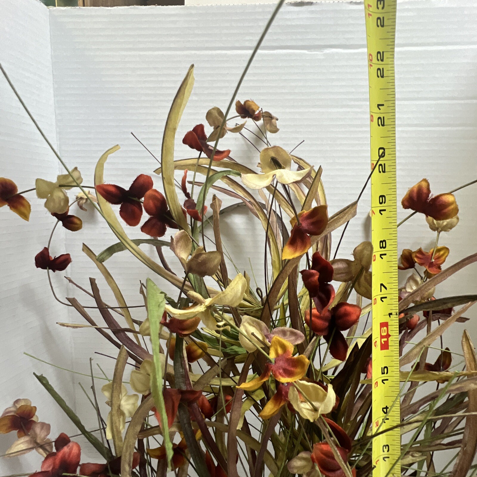 Fall Flower Bouquet Bundle Pic Silk Flowers Pine Leaves Natural Look Large NOS