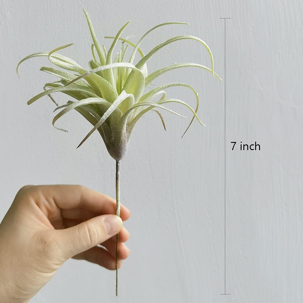 3 PCS Artificial Air Plants Faux Succulents Unpotted Flocked Green DIY Decor