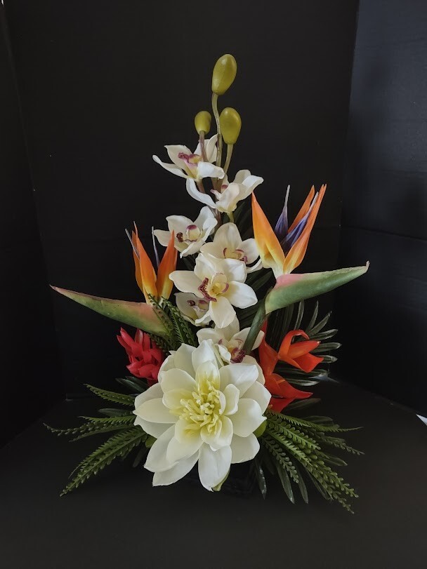 Artificial Tropical table centerpiece