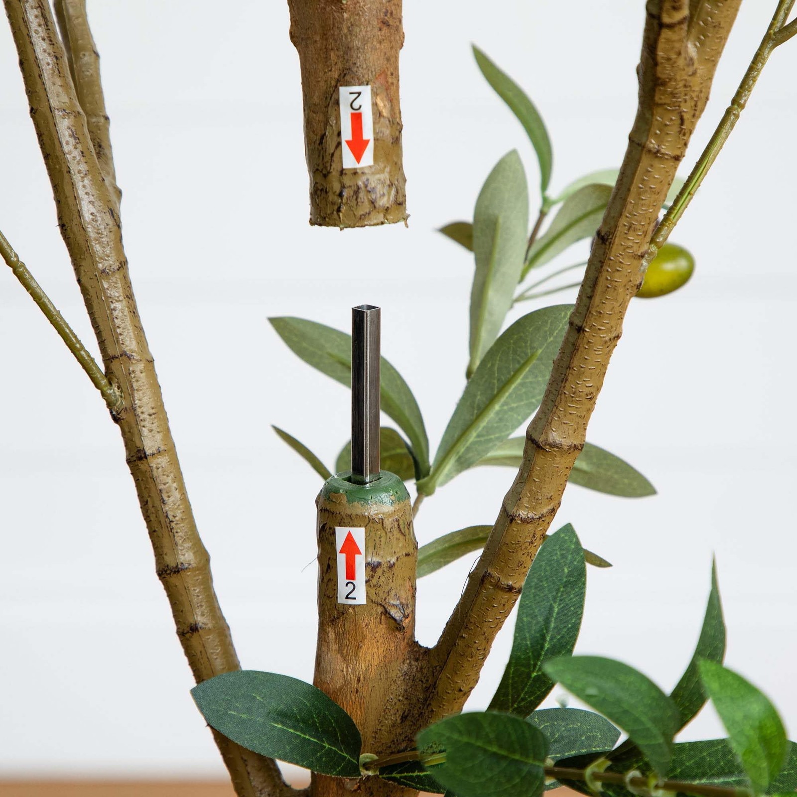8Ft Artificial Olive Tree With Natural Trunk And Faux Olives For Home Decor
