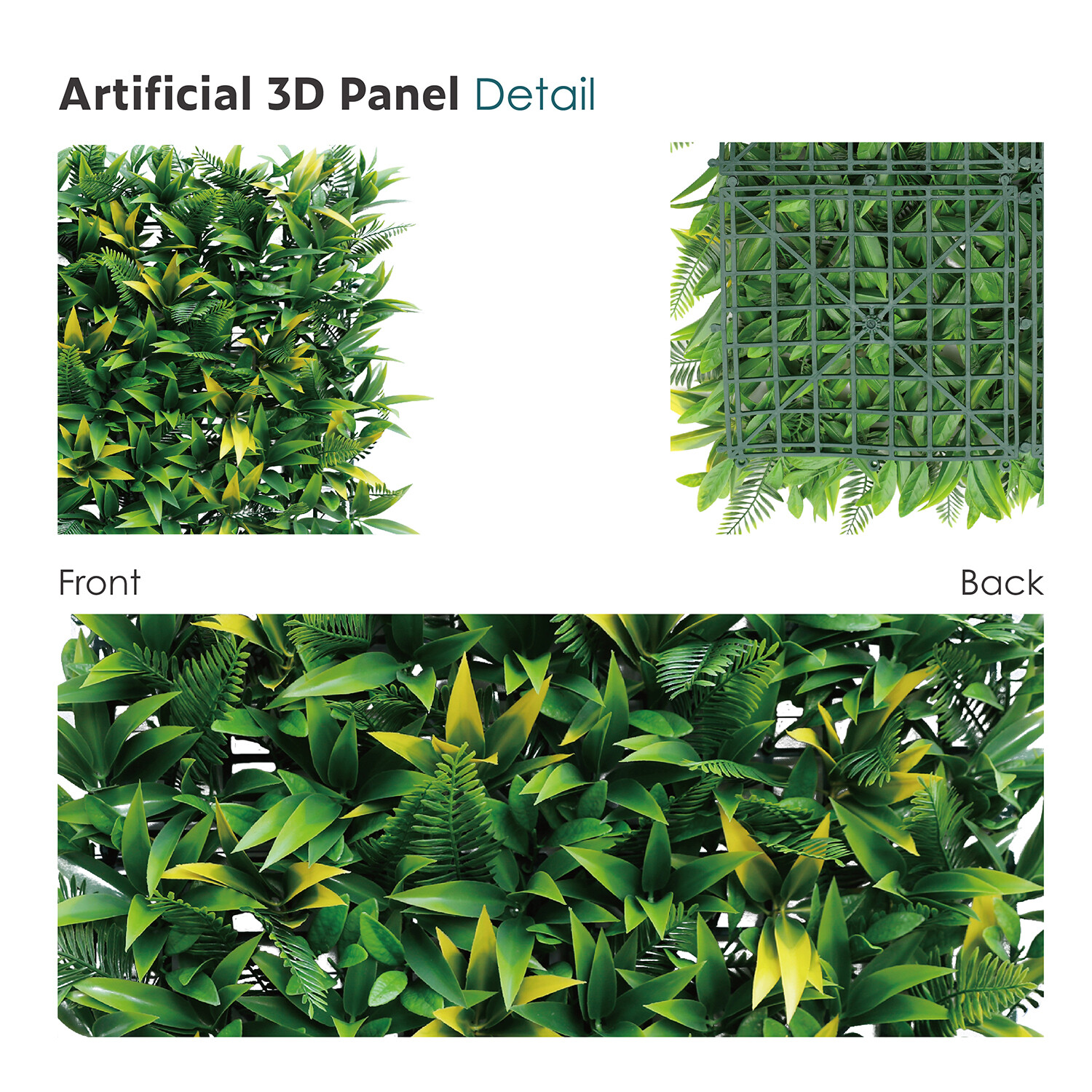 20″x20″ Artificial Faux 3D Mixed Panel Leaf Privacy Fence Screen Decor Hedge #3