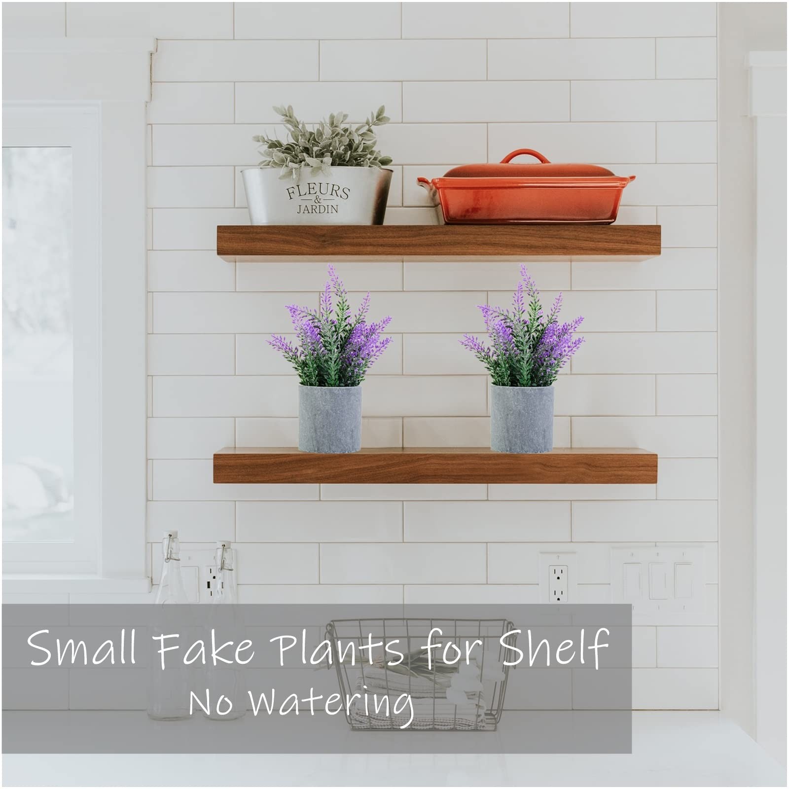 CADNLY Artificial Lavender Plant in Pots Faux Lavender Flowers Decor Fake