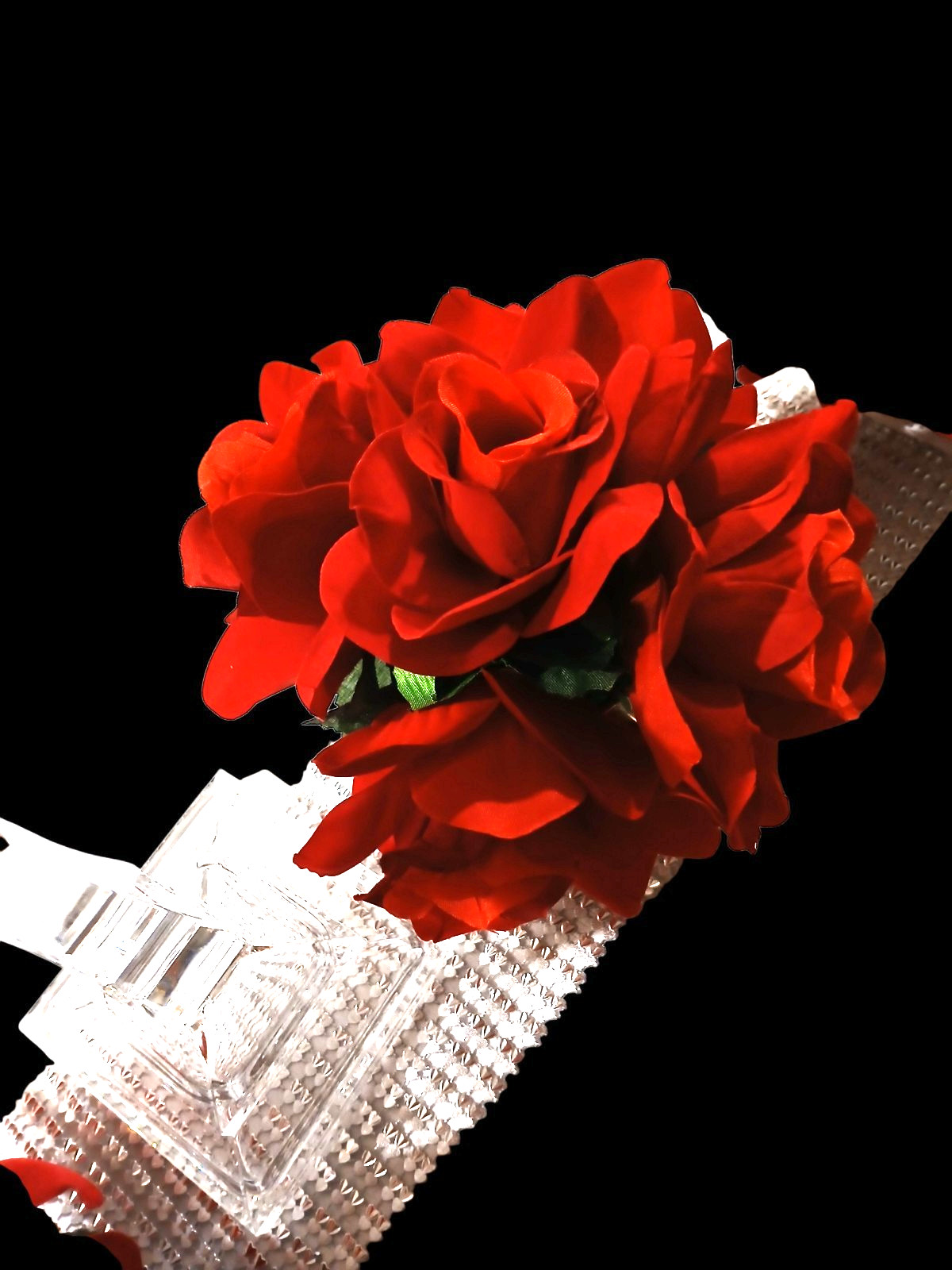 Red Rose Floral Arrangement Tea Cup POP-IN Romantic Elegant Wedding Holiday LOVE