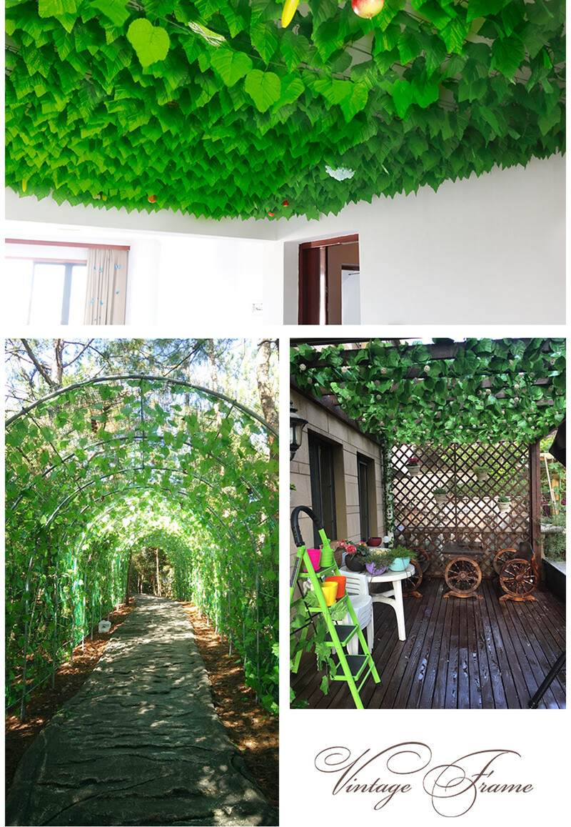 2.3m green silk artificial fake Hanging garland ivy leaf plants vine home decor