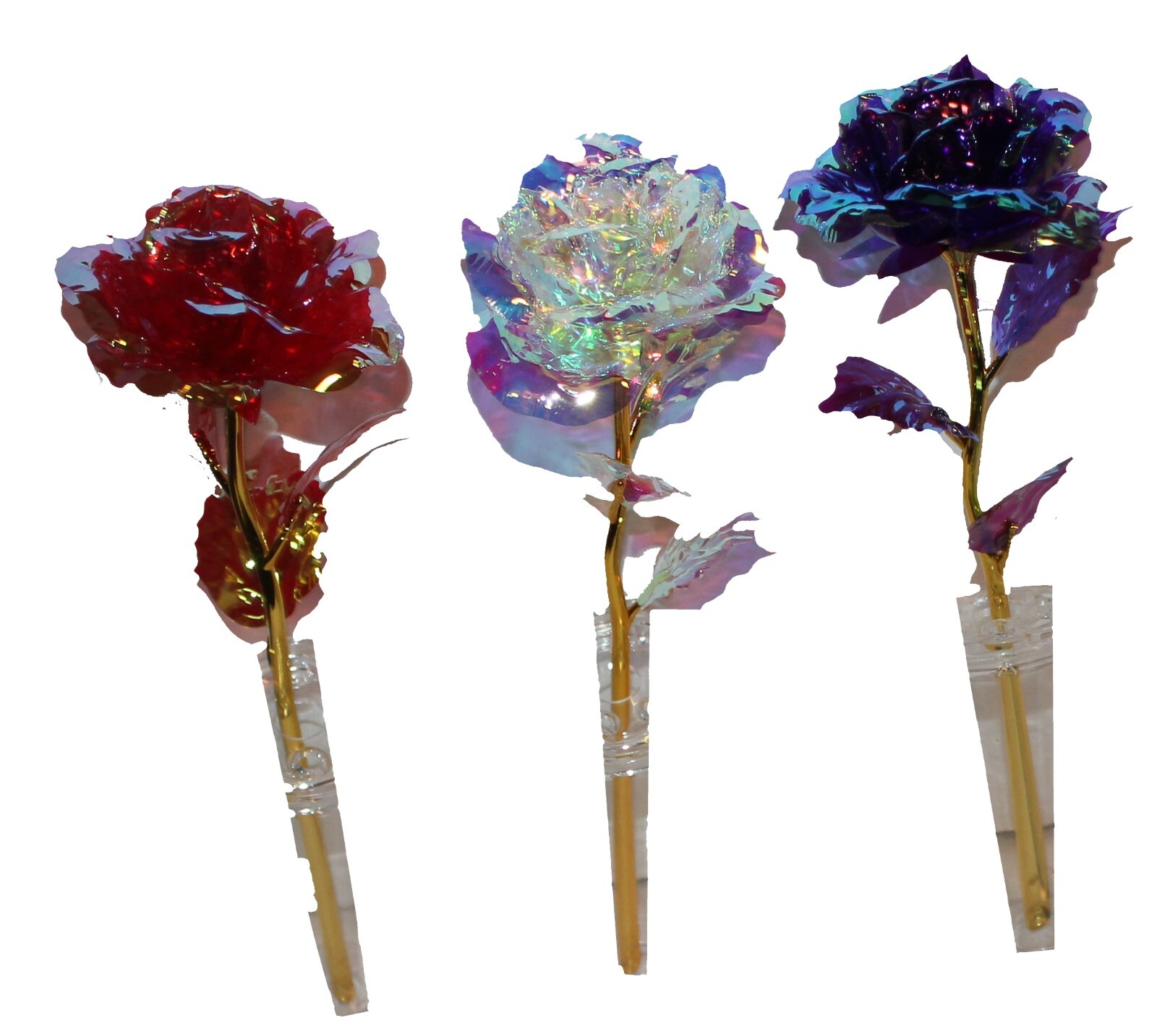 Set of 3 Light Up Roses, 9″ Mothers Day Friendship, Patriotic Love in Gift Box