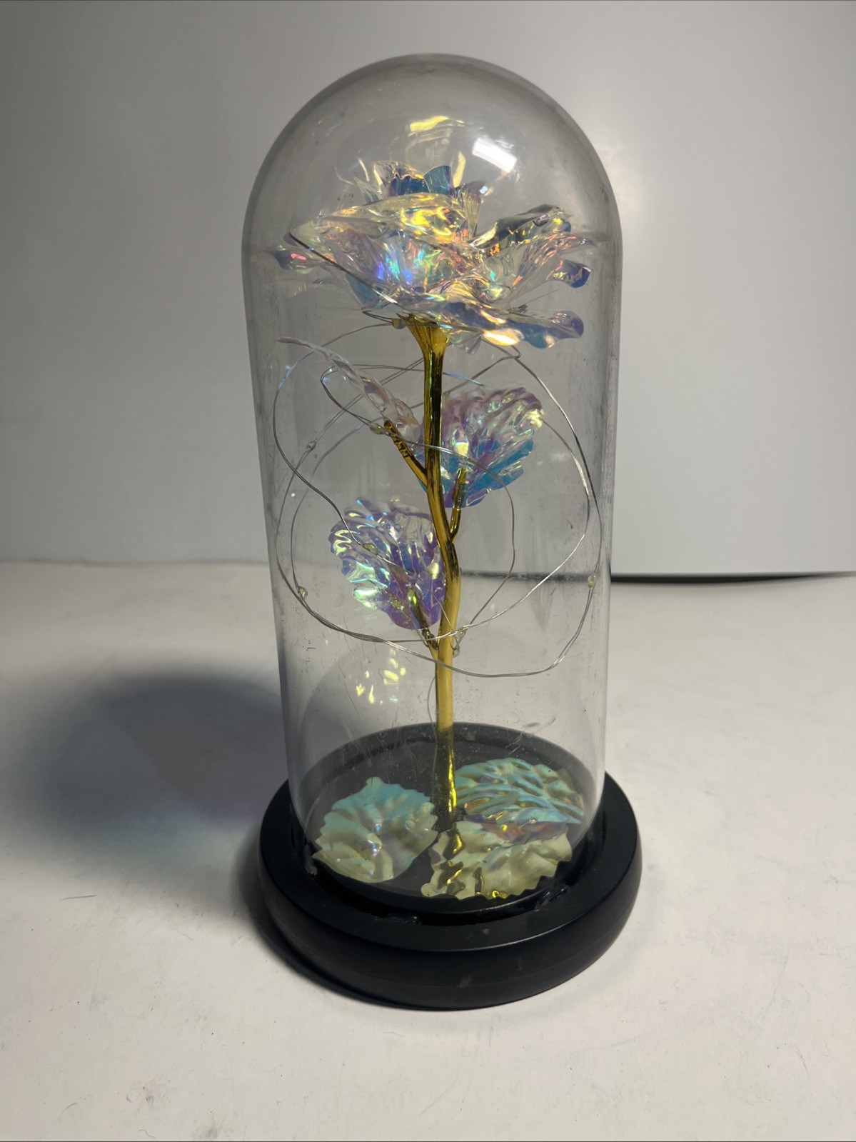 Galaxy Rose Crystal Light Up Flower Glass Dome Mothers Valentines Day Gifts