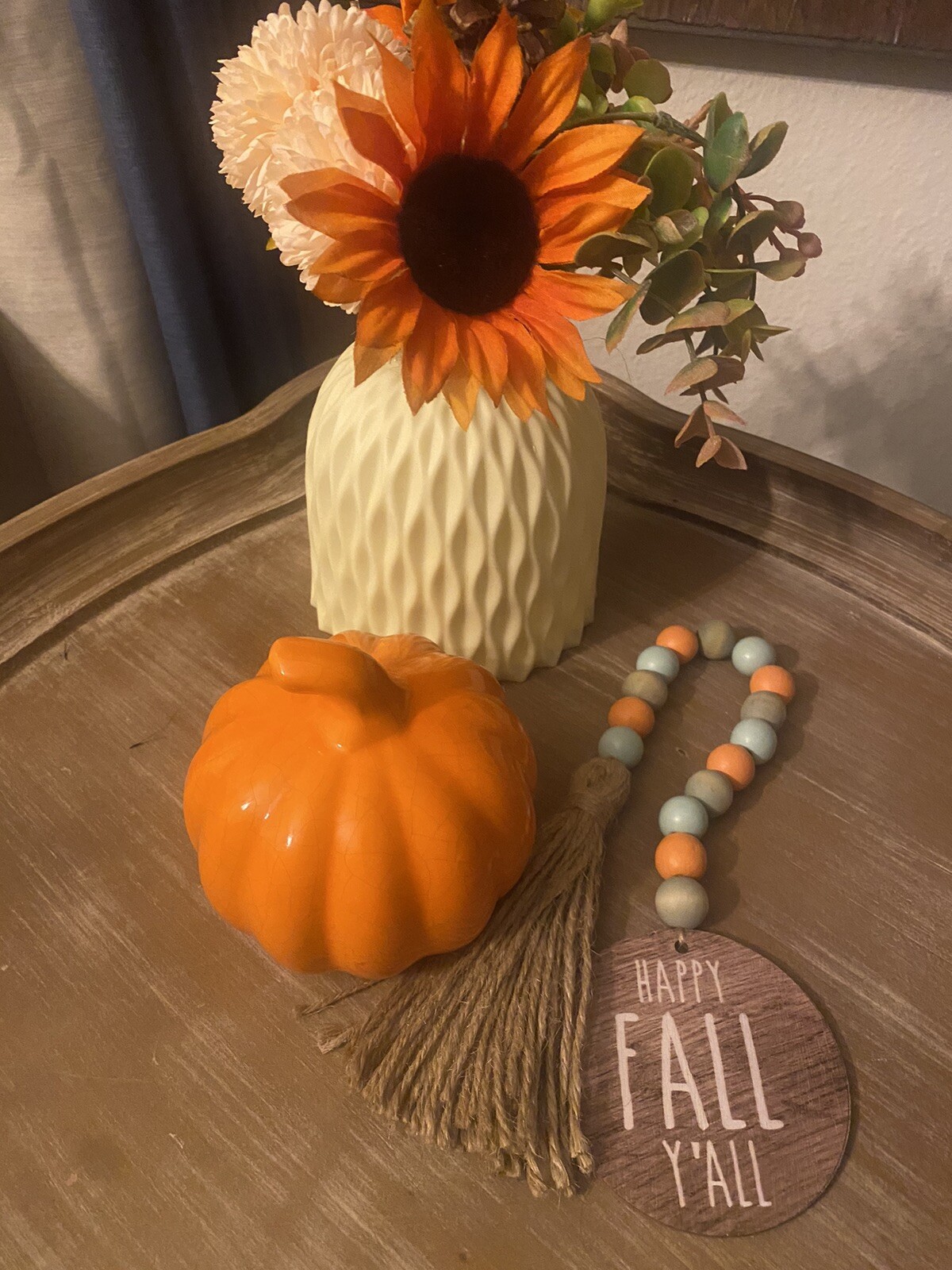 Autumn Fall Décor Flowers Floral Arrangement Gift Set Of 2