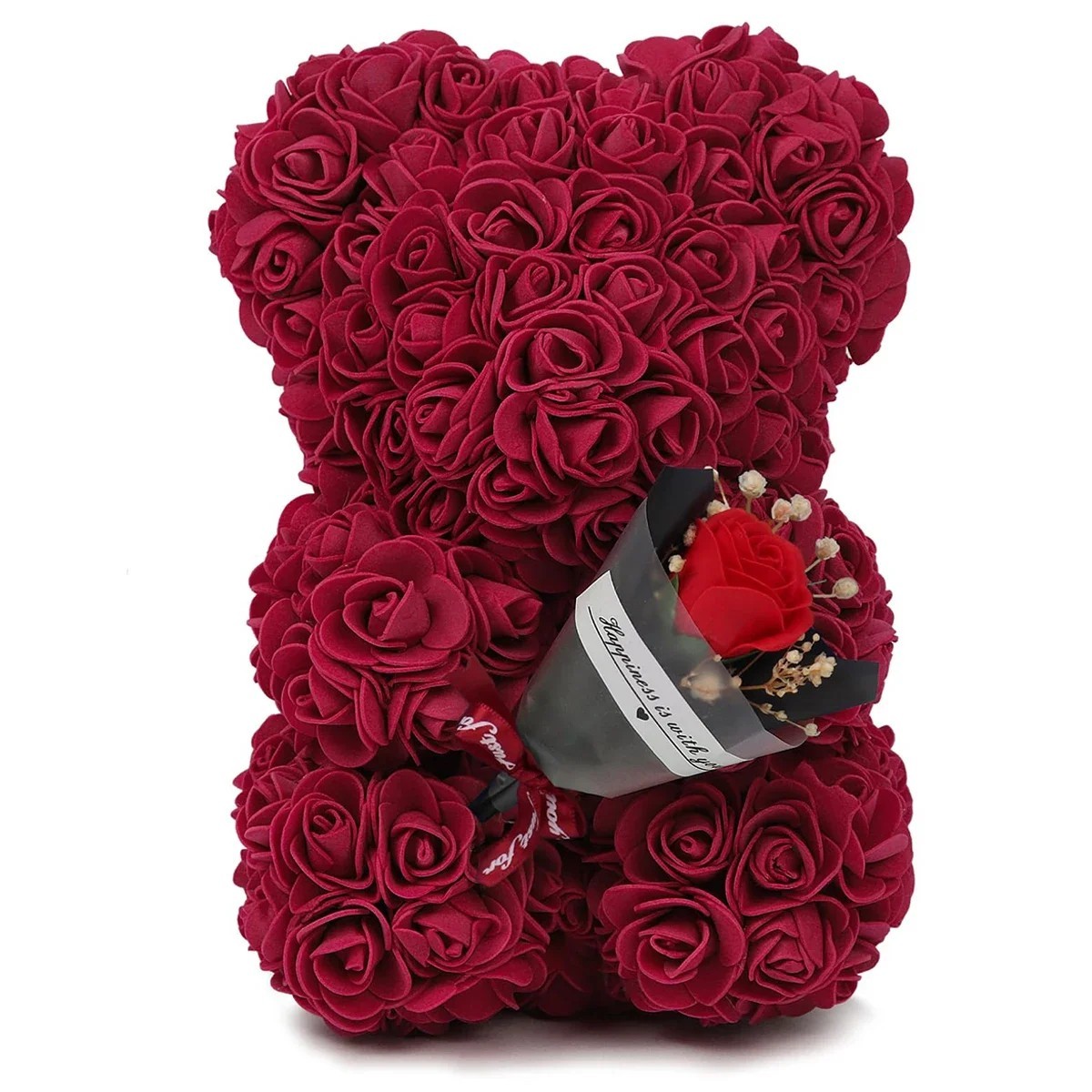 25cm Eternal Rose Teddy Bear Artificial Flower Gift for Mom Valentine Birthday