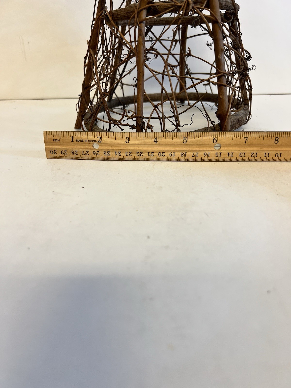 Handmade Grapevine Cone Tree Form Rustic Twig Topiary Holiday Decor 11”
