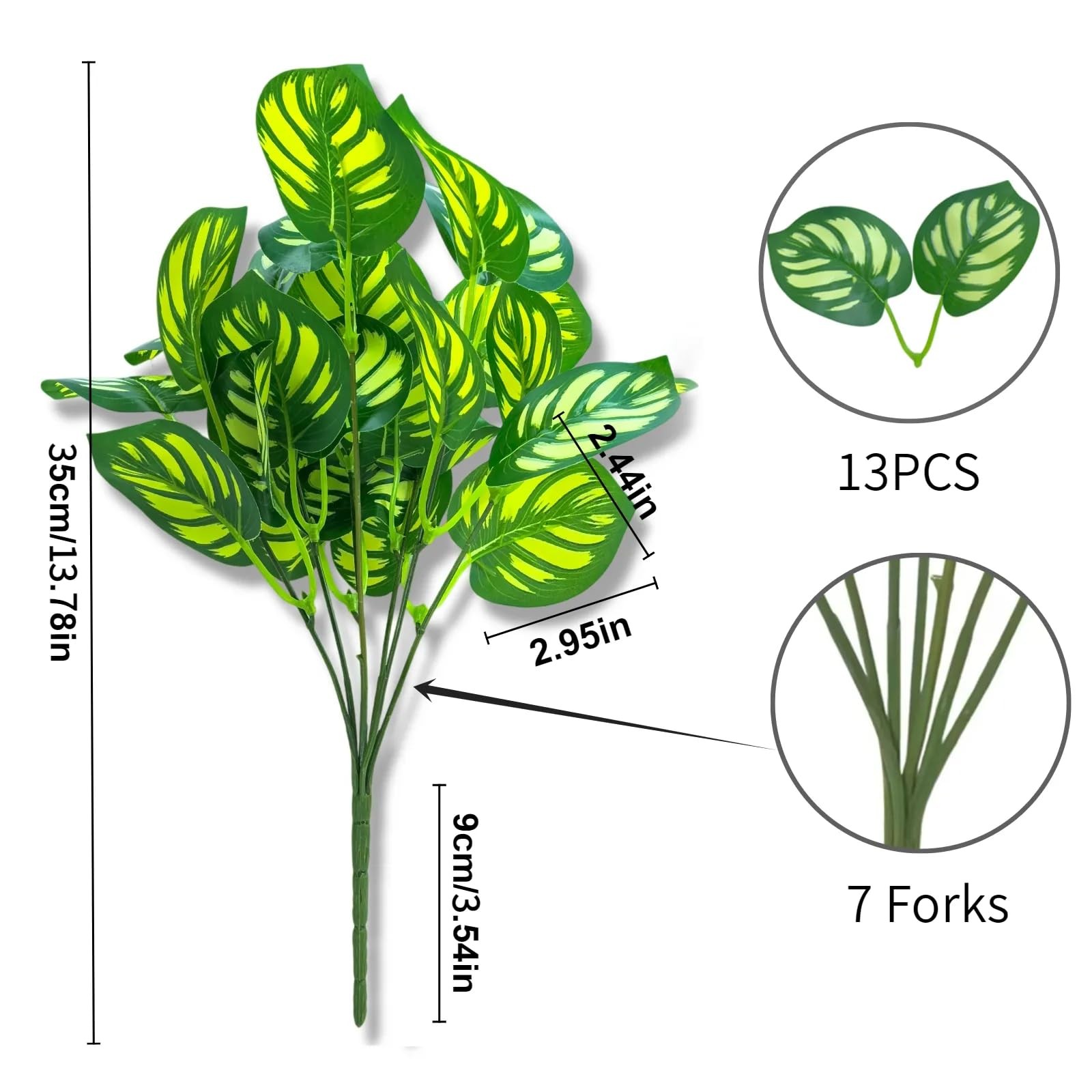 6 Bundles of Artificial Green Plants, Artificial Greenery, Fake Floral Plants…
