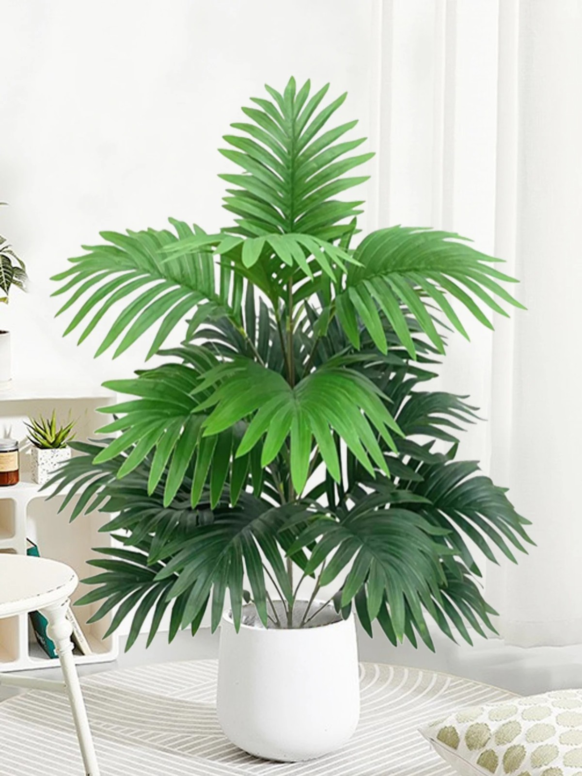 70-80cm Large Artificial Palm Tree Tropical Green Leaves Fake Plants Plastic…