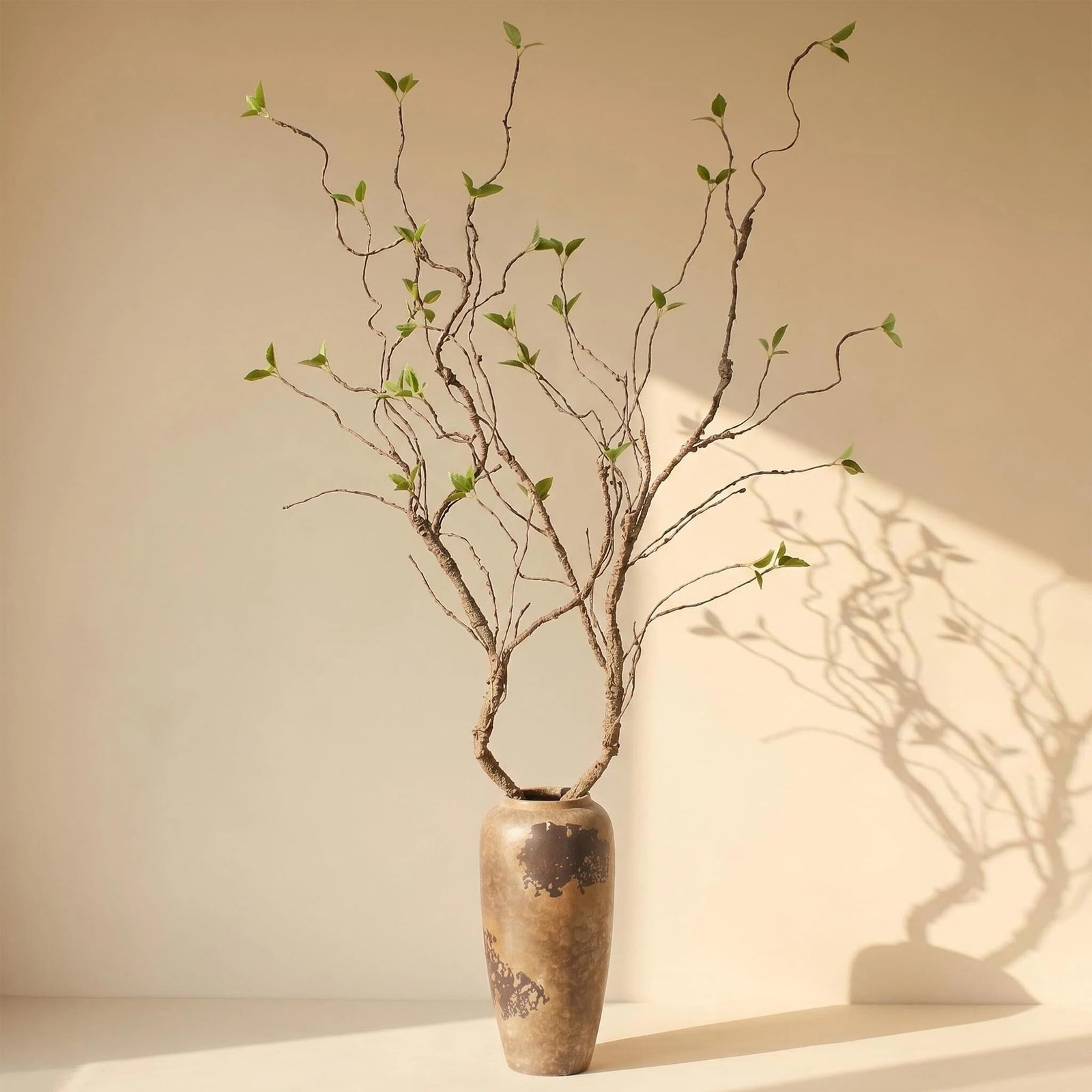 2pcs 57in Artificial Tree Branches Fake Vines with Realistic Leaves Bark Text…