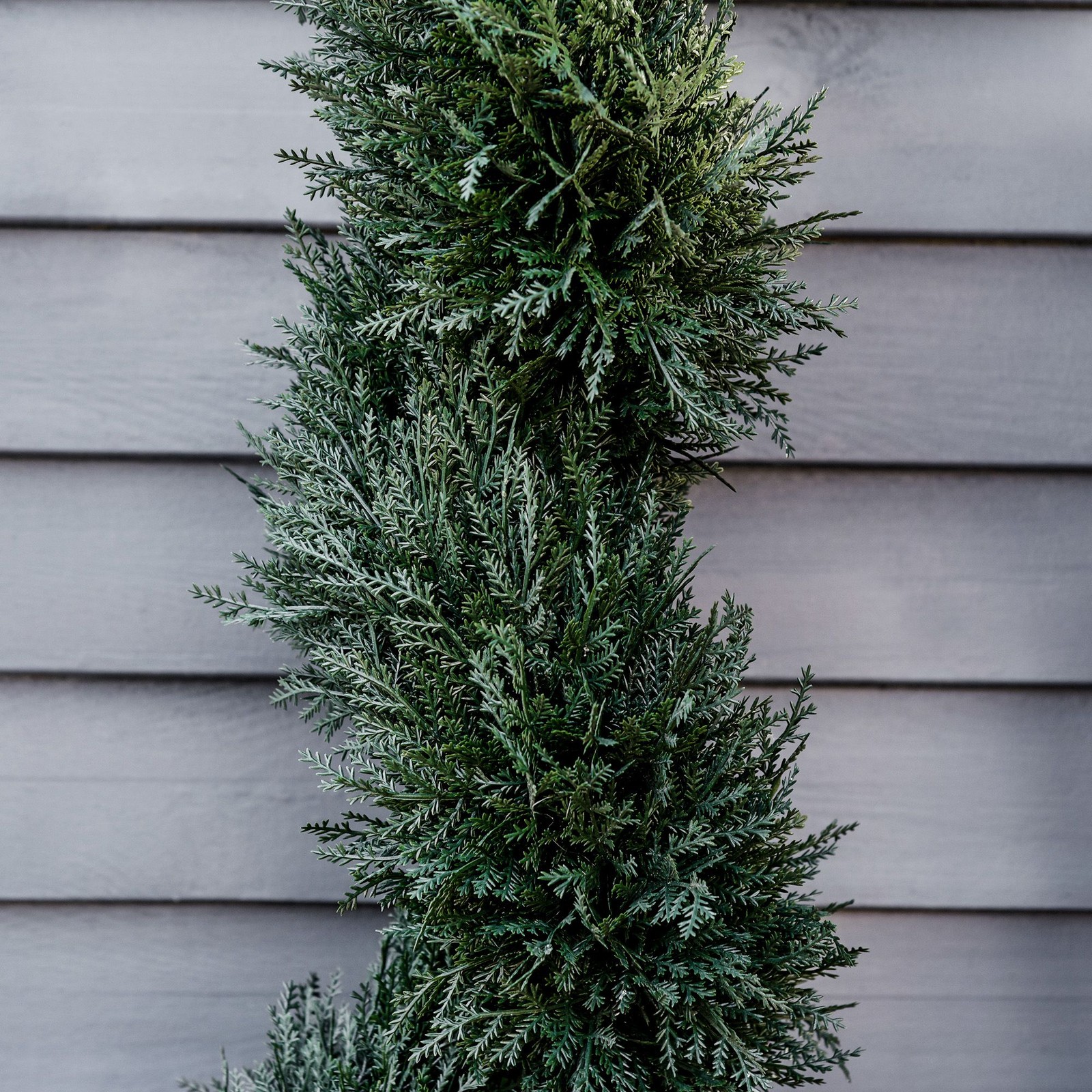 35.5in Spiral Fake Cedar Tree Pre-potted for Indoor Outdoor Decor