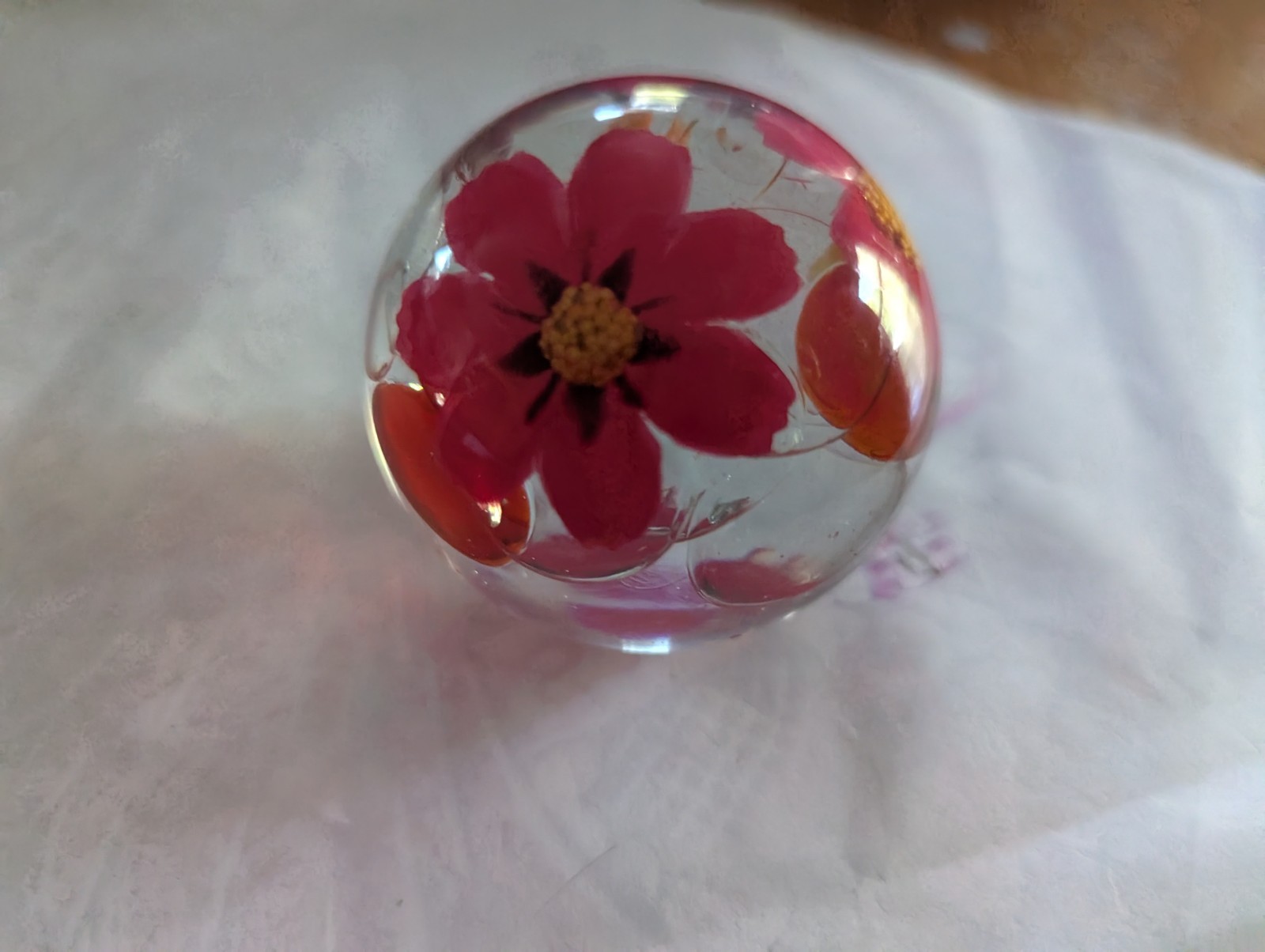 2 And 1/2- 2 And 1/2 In Round Flower Ball Handmade One Of A Kind