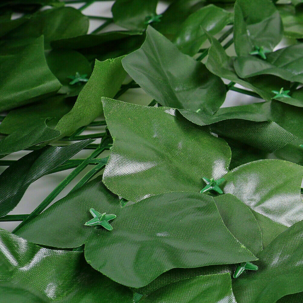 Artificial Wall Hedge Privacy Screens Fence Panel Faux Leaf Grass Mat Yard Decor