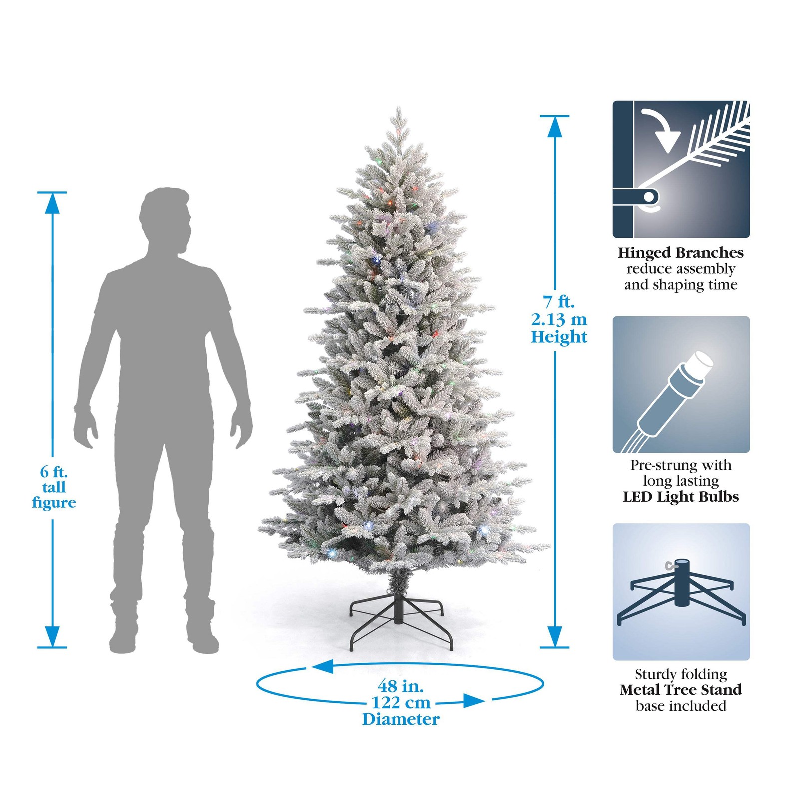 Bluffton Flocked Pine Tree