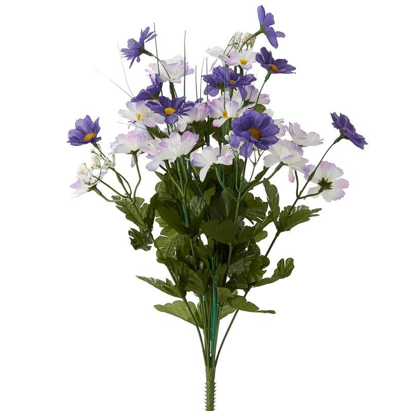 Set of 2 Mixed Lavender and Purple Artificial Daisy 18″ Floral Bushes
