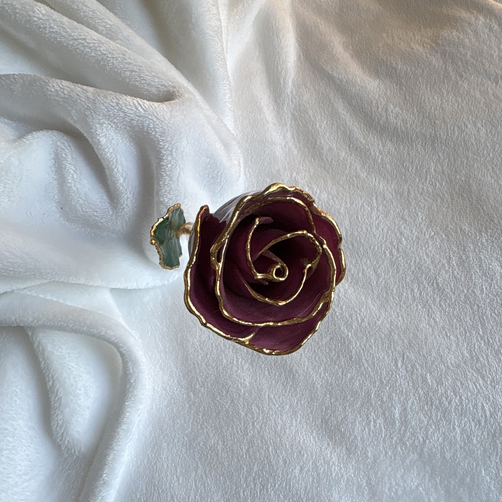 Sharbuno Jewelers 24K Gold Dipped Purple Rose w/Box
