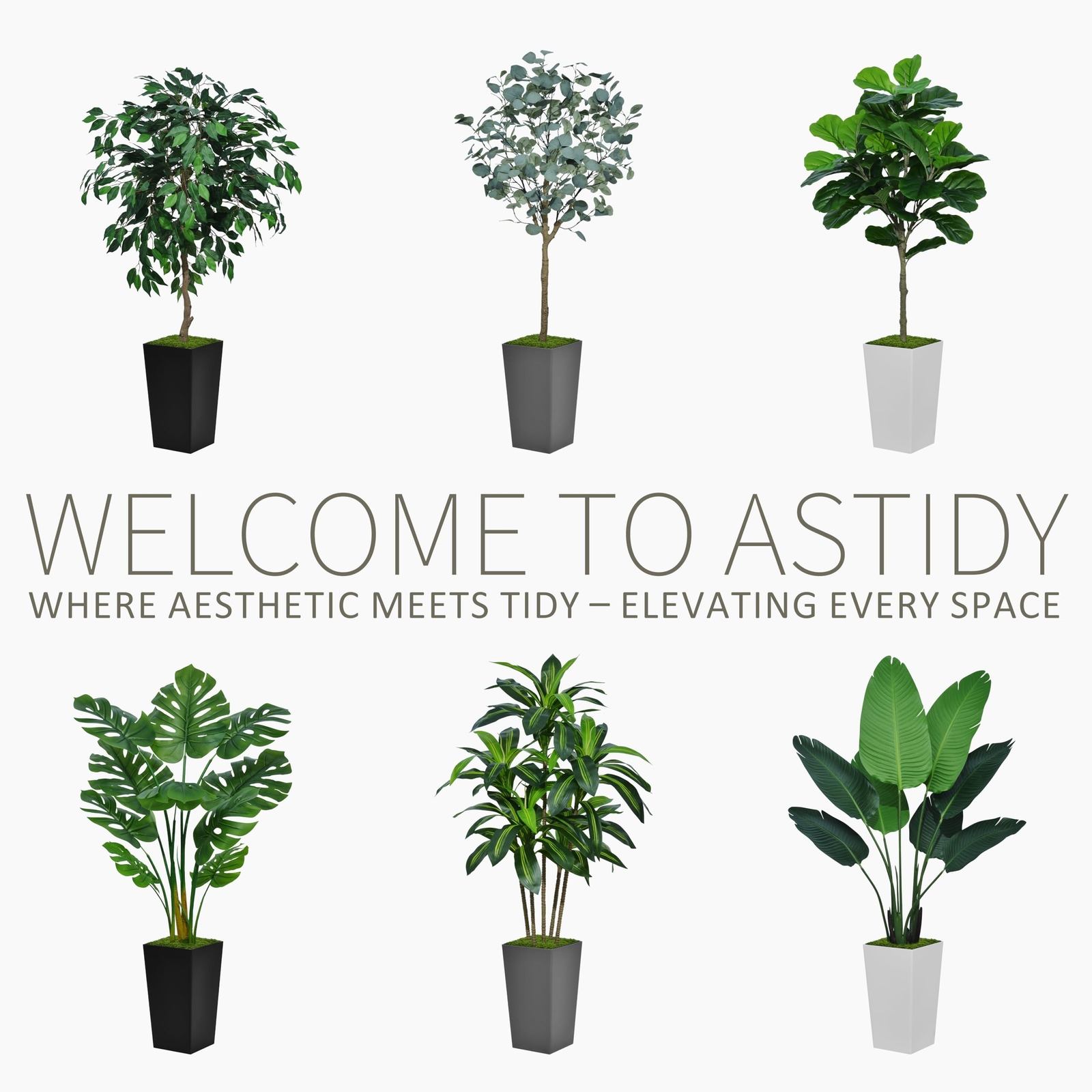 Fiddle Leaf Fig Tree Artificial 5FT – Faux Fiddle Leaf Fig Plant with Black T…