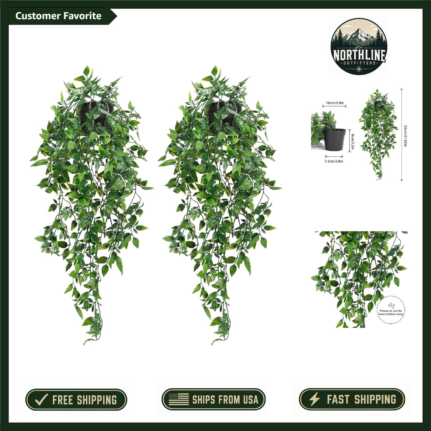 Maintenance-Free Hanging Plants for -Round Greenery – Indoor & Outdoor