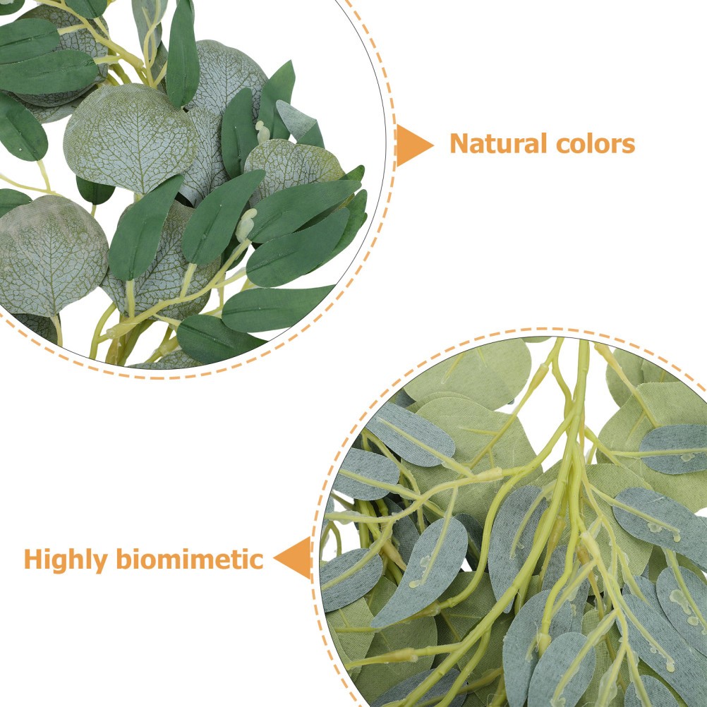 Simulated Vine Rattan Faux Eucalyptus Garland Artificial Leaves Green Plant
