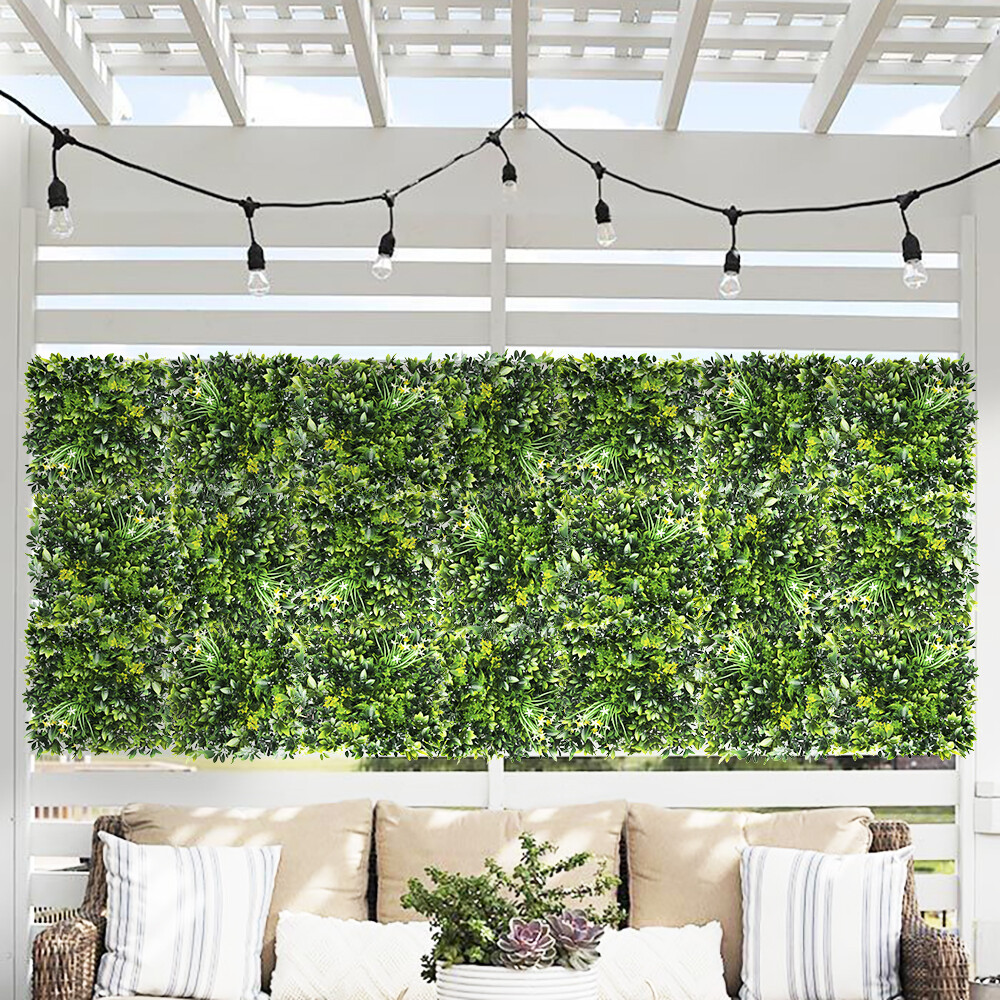 20″ Artificial Faux 3D Mix Leaves Wall Panel Fence Screen Home Outdoor Decor #06
