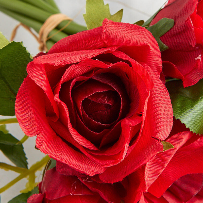 Poly Silk Open Red Rose Bundle | Perfect for Weddings