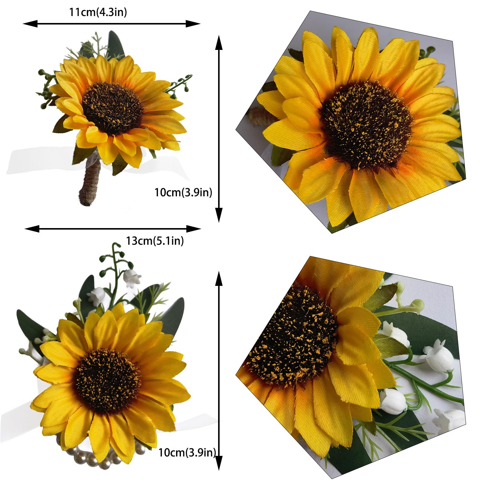 Corsage and Boutonniere Set Artificial Flower Wrist Corsage and Boutonniere f…