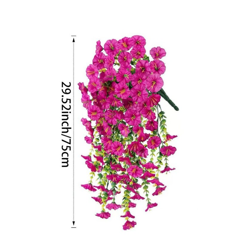 4PCS Artificial Morning Glory Vines UV Resistant Hanging Flowers Outdoor Decor