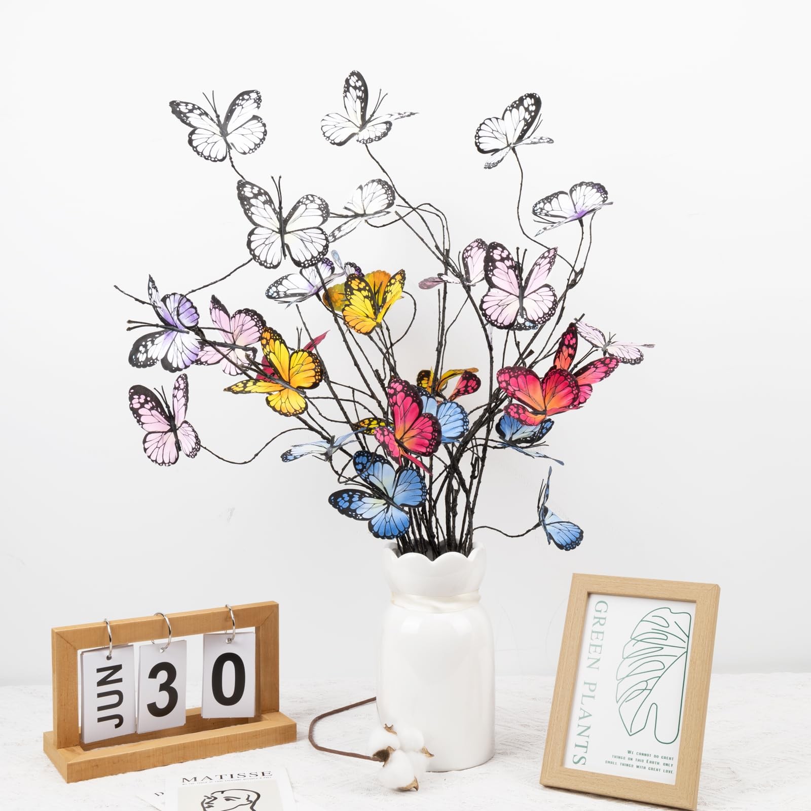 5 Pcs Artificial Butterfly Branches Butterflies for Crafts Vases Silk Butterf…