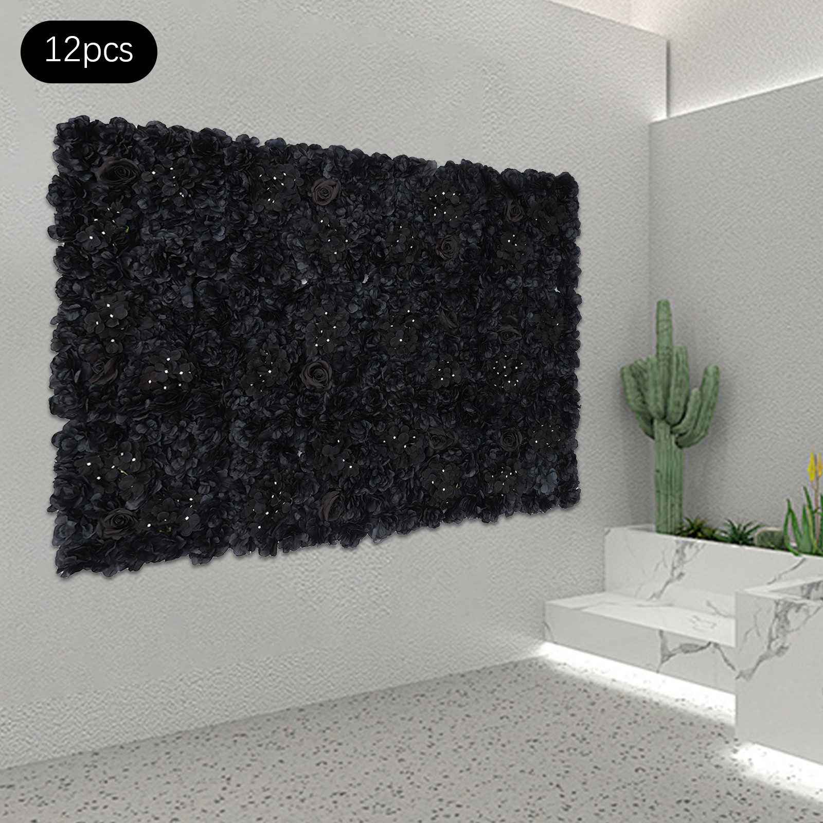 12 Pcs Flower Wall Panel, Artificial Flower Backdrop, Flower Panels For Backdrop