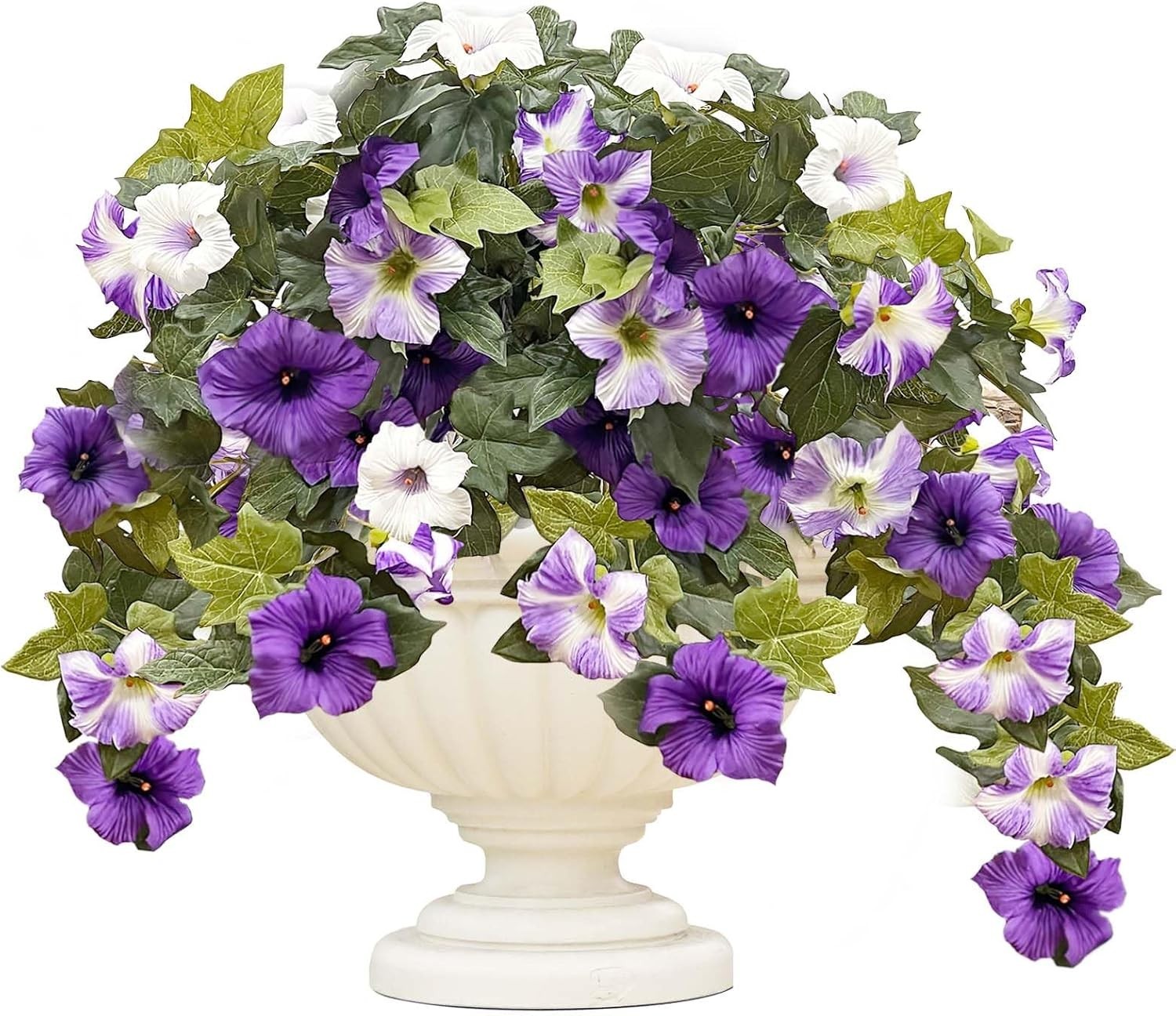 Vibrant 2-Pack Artificial Petunias with 24 Heads for Balcony and Garden Elegance