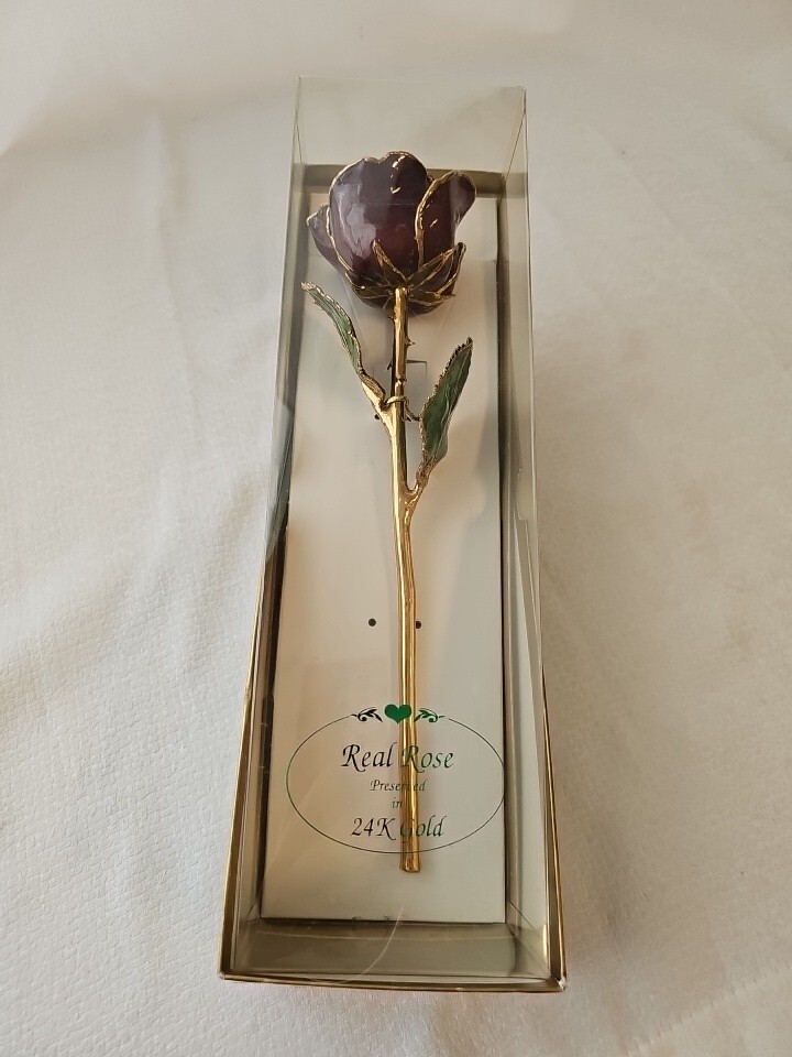 24k Gold Dipped Real Rose (Purple)