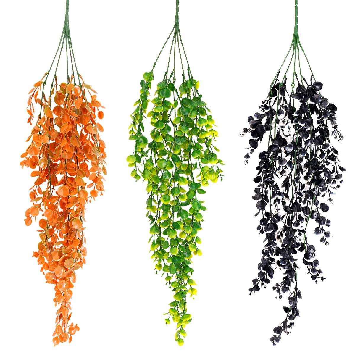 1-3Pcs Artificial Fake Hanging Basket Plants Silk Flower Vine Home Outdoor Decor