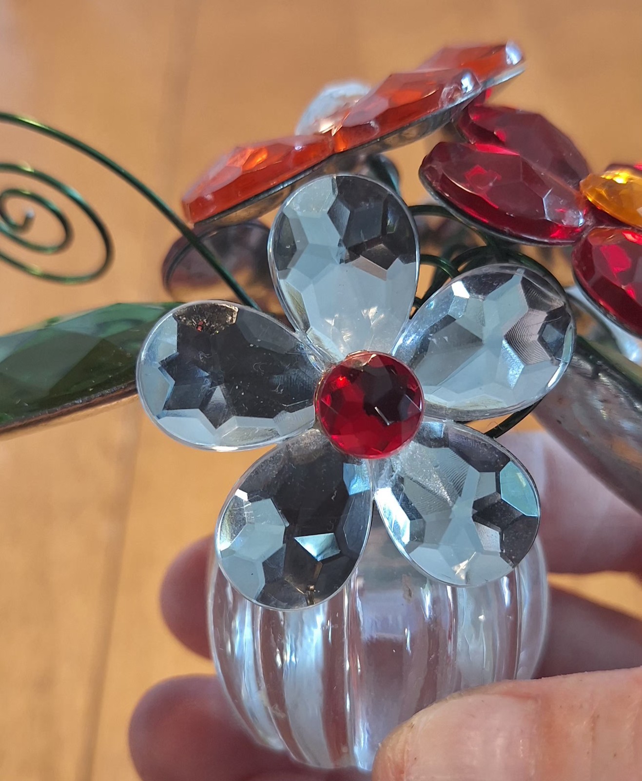 Ganz Crystal Expressions Jeweled Flower Pot Acrylic Figurine 2.5″H X 3.5″W