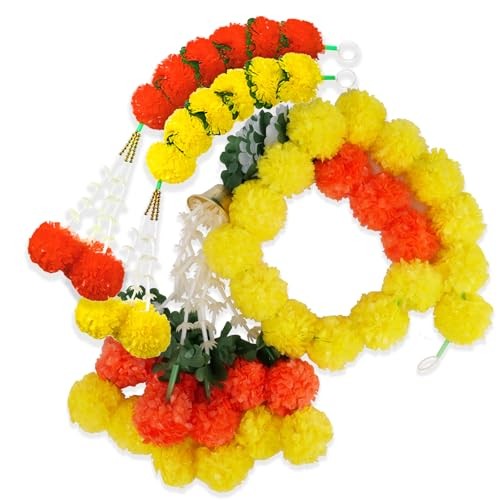 11PCS Diwali Decorations Marigold Garland for Home, Artificial 11pcs Yellow