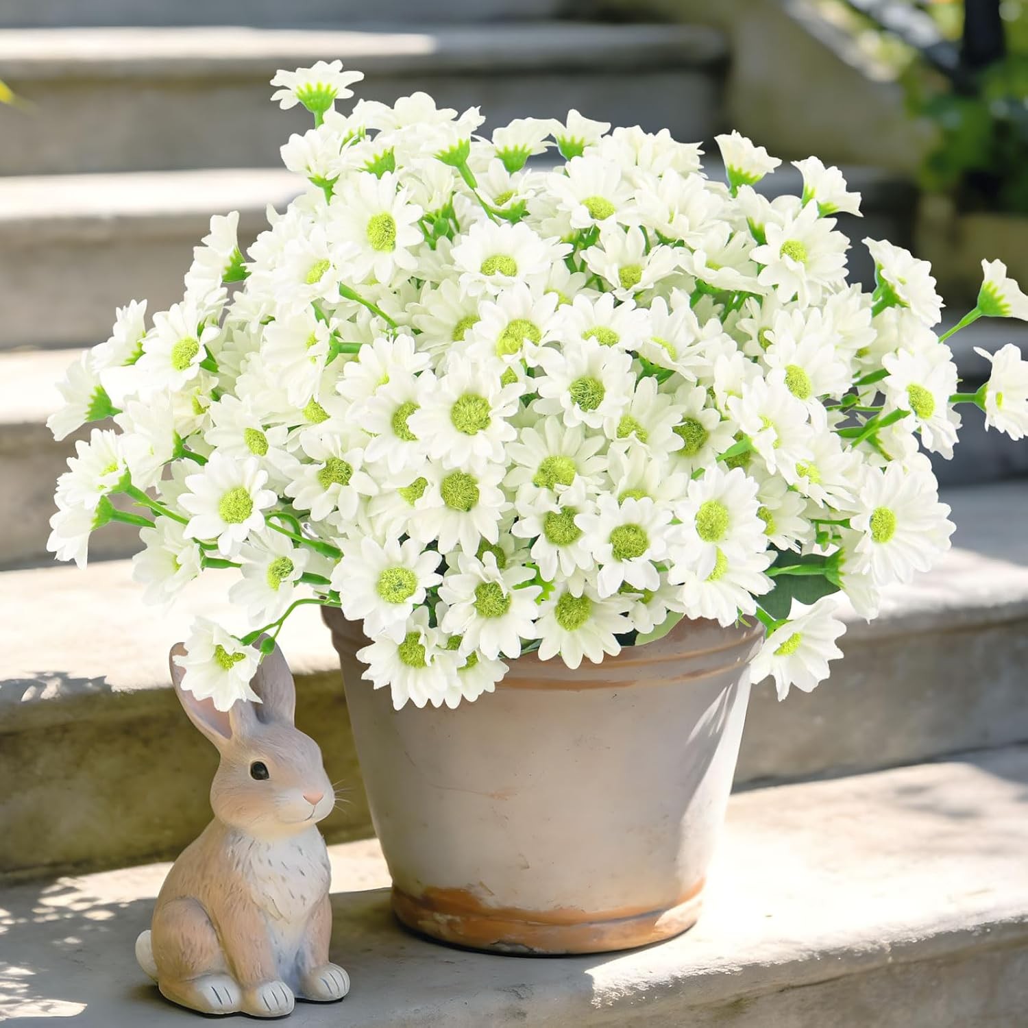 12 Bundles Artificial Daisy Flowers Outdoor Fake Plants Garden Decoration