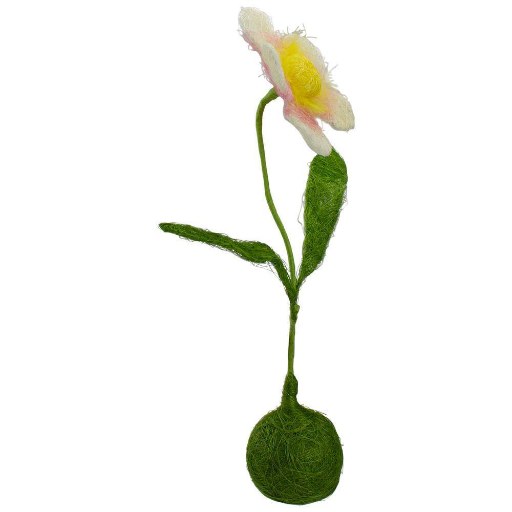 19″ Green Yellow and Pink Spring Floral Table Top Decoration