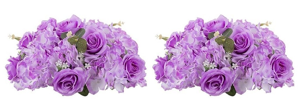 NEW 2 Purple 14.2″ Artificial Flower Balls Centerpieces for Wedding S2-1