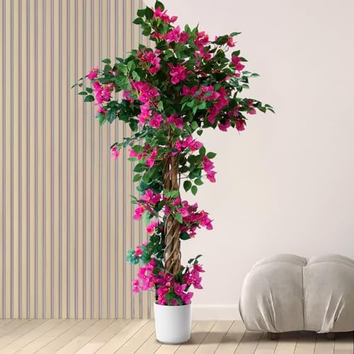 5FT Tall Bougainvillea Artificial Tree for Outdoors or Indoors, Faux 5ft 5in 1
