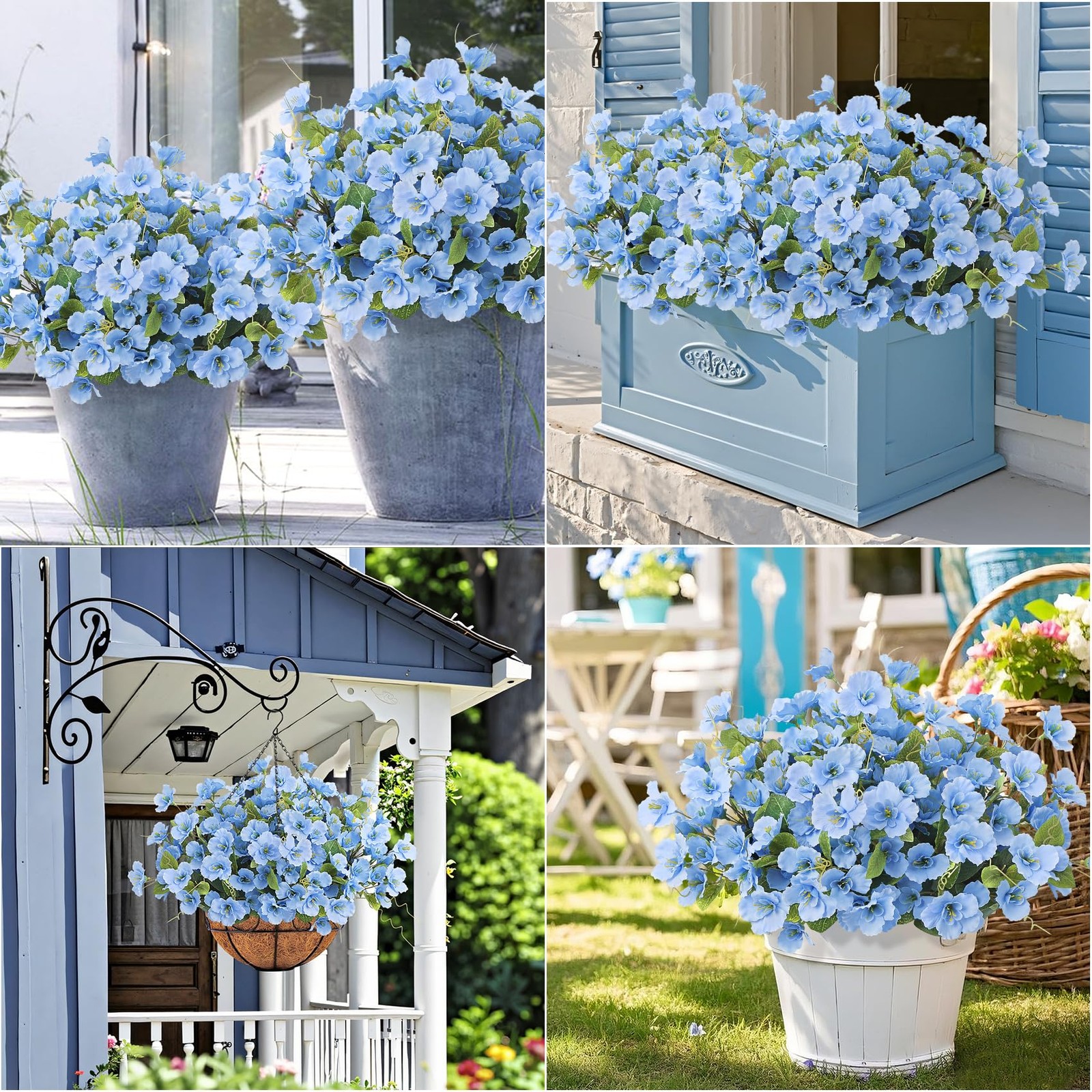 8 Bundles Artificial Hibiscus Flowers for Outdoors Decoration, Faux Silk Flow…